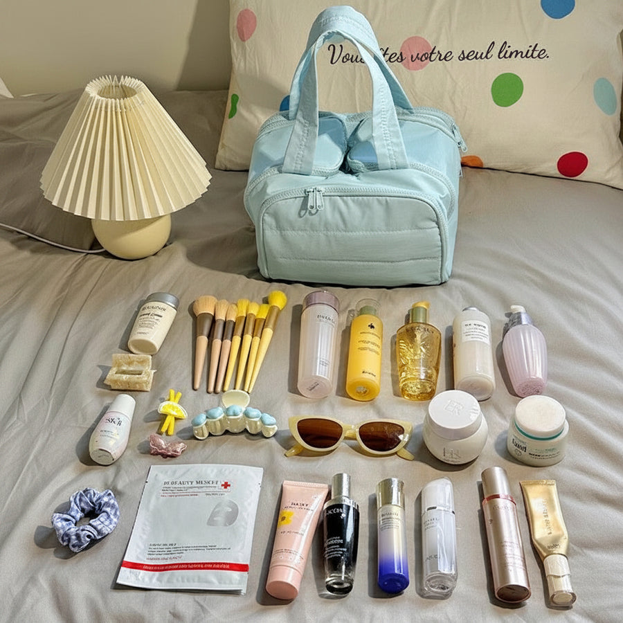 Multi-Compartment Travel Makeup & Toiletry Organiser