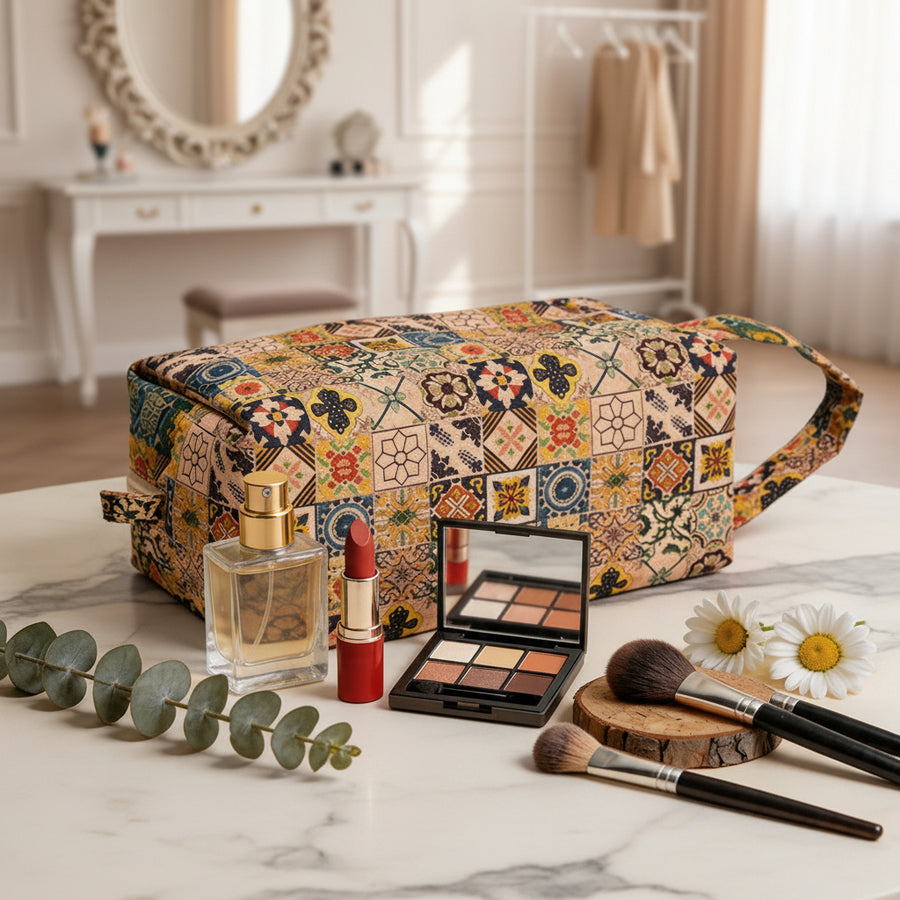 Cork Travel Makeup & Jewellery Pouch