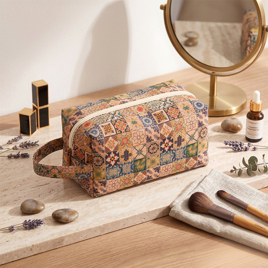 Cork Travel Makeup & Jewellery Pouch