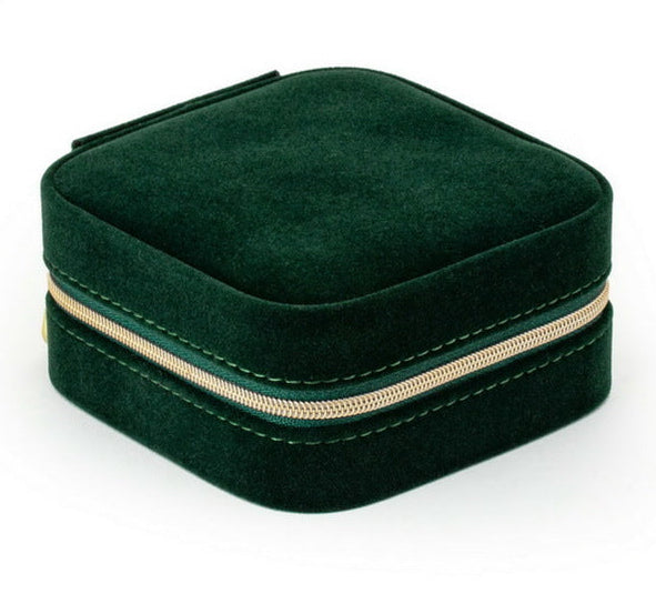 Compact Velvet Jewellery Box – Double-Layer Travel Organiser