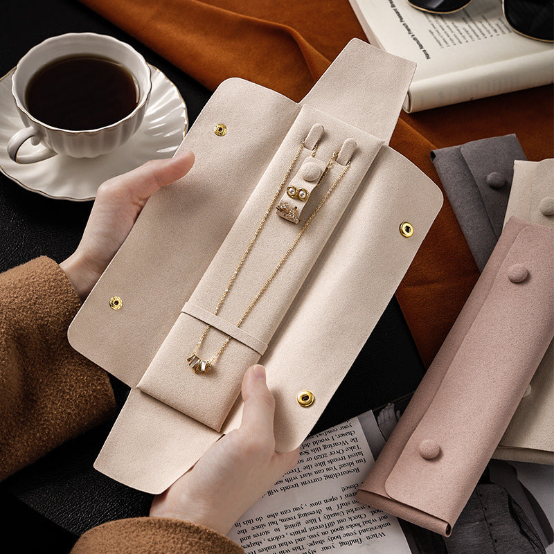 Velvet Travel Jewellery Case – Portable Ring & Necklace Organiser