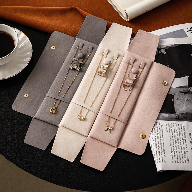Velvet Travel Jewellery Case – Portable Ring & Necklace Organiser