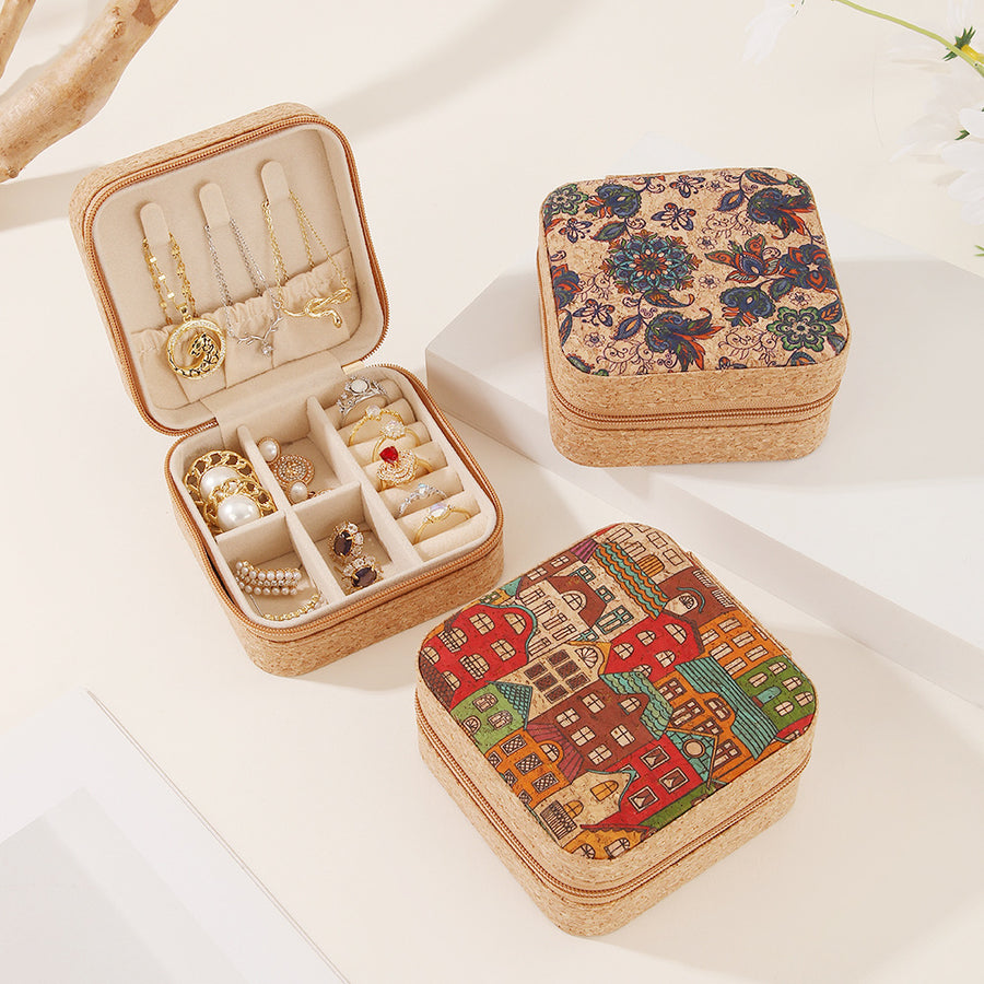 Cork Travel Jewellery Box – Portable Ring & Necklace Case