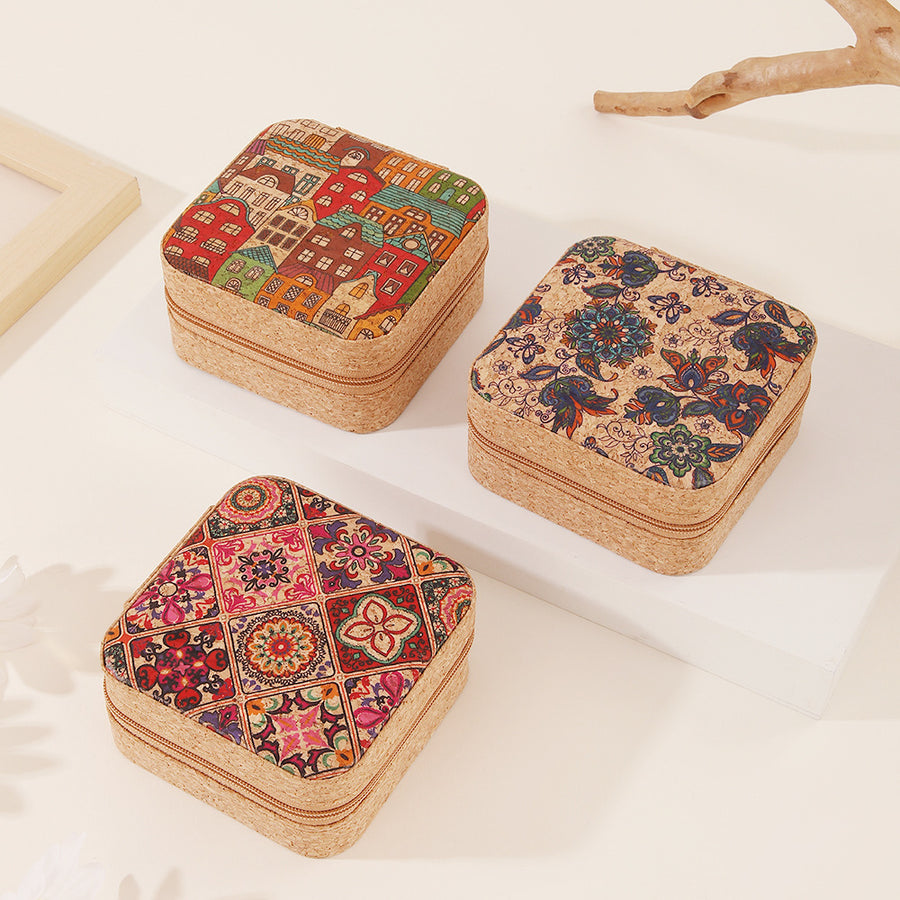 Cork Travel Jewellery Box – Portable Ring & Necklace Case