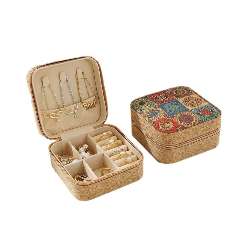 Cork Travel Jewellery Box – Portable Ring & Necklace Case
