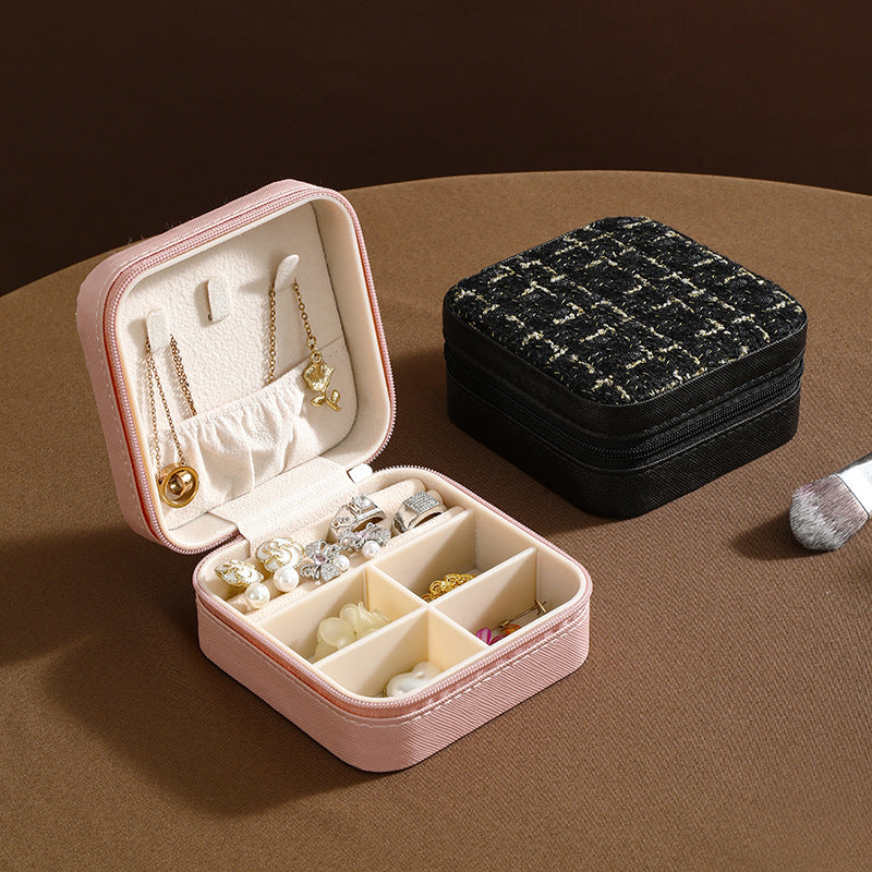 Square Travel Jewellery Box – Compact Ring & Earring Case