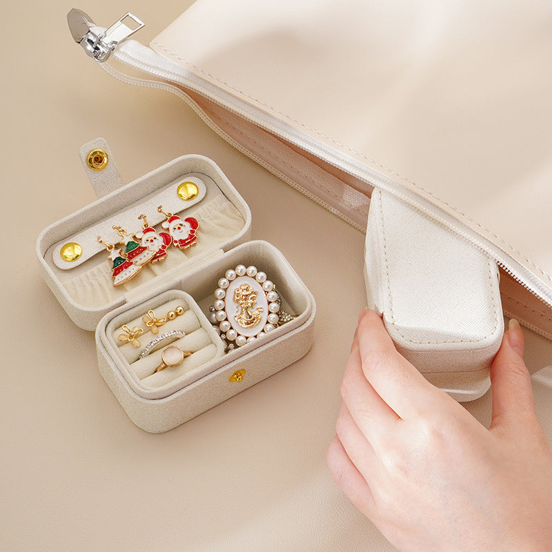 Pearlescent Pocket Jewellery Case – Ring & Earring Travel Box