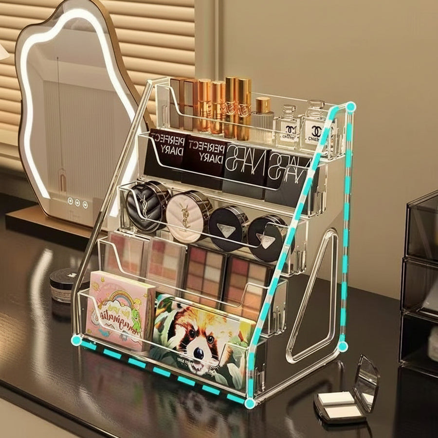 Clear Acrylic Tiered Cosmetics Display Stand – Lipstick & Skincare Organiser