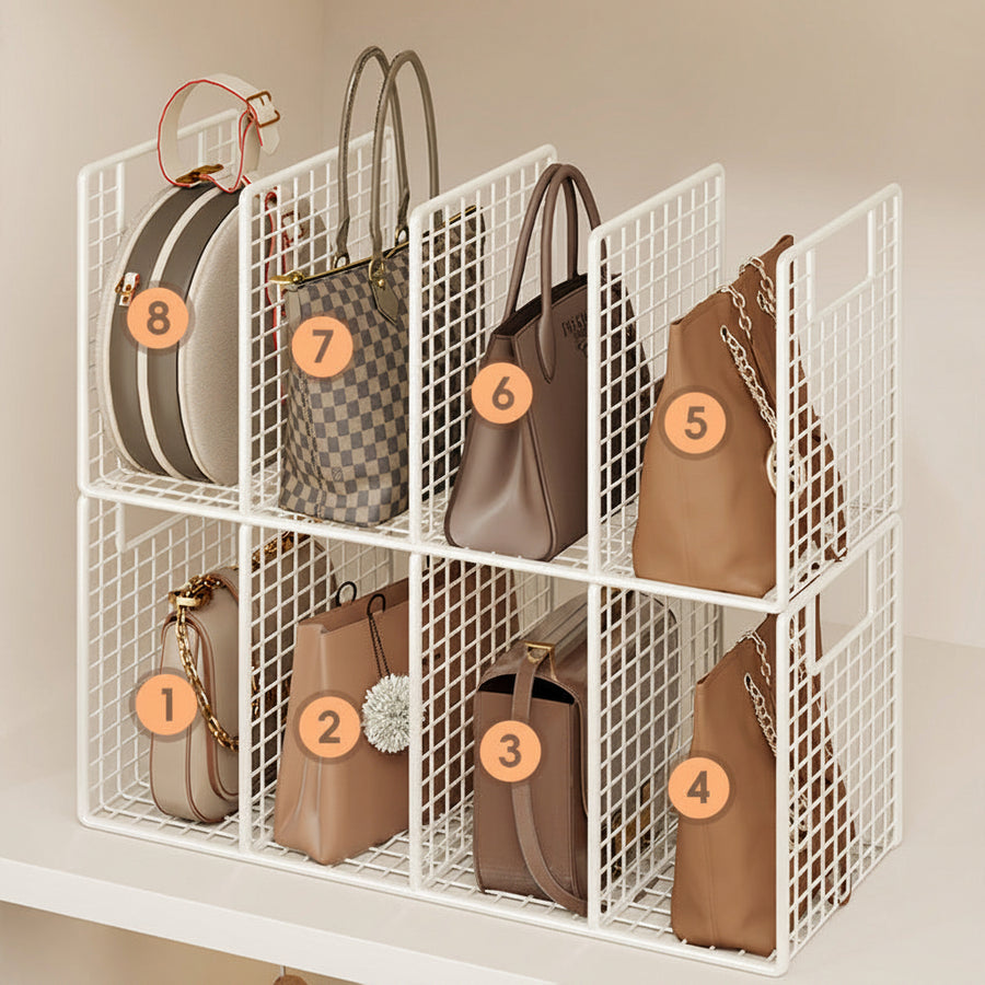 Wardrobe Bag Storage Rack – No-Drill Iron Organiser for Handbags & Clutches