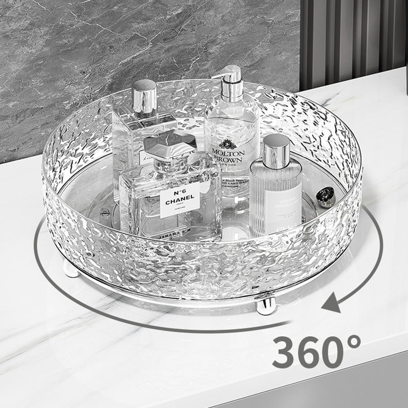 Glacier Pattern Rotating Cosmetics Organiser – Spinning Dressing Table Turntable
