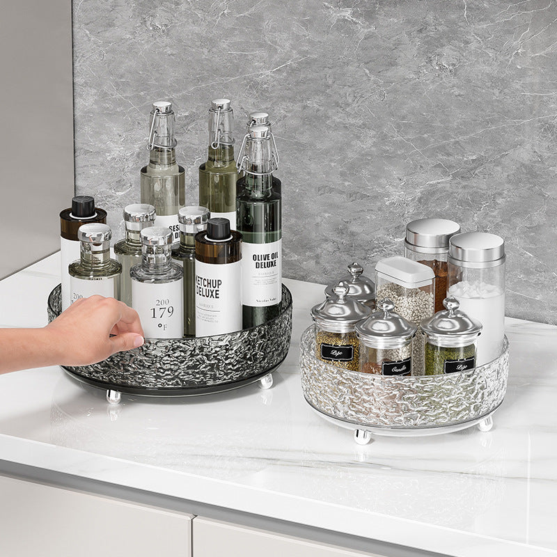Glacier Pattern Rotating Cosmetics Organiser – Spinning Dressing Table Turntable