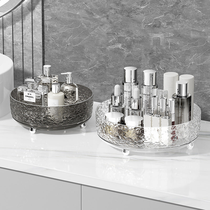 Glacier Pattern Rotating Cosmetics Organiser – Spinning Dressing Table Turntable