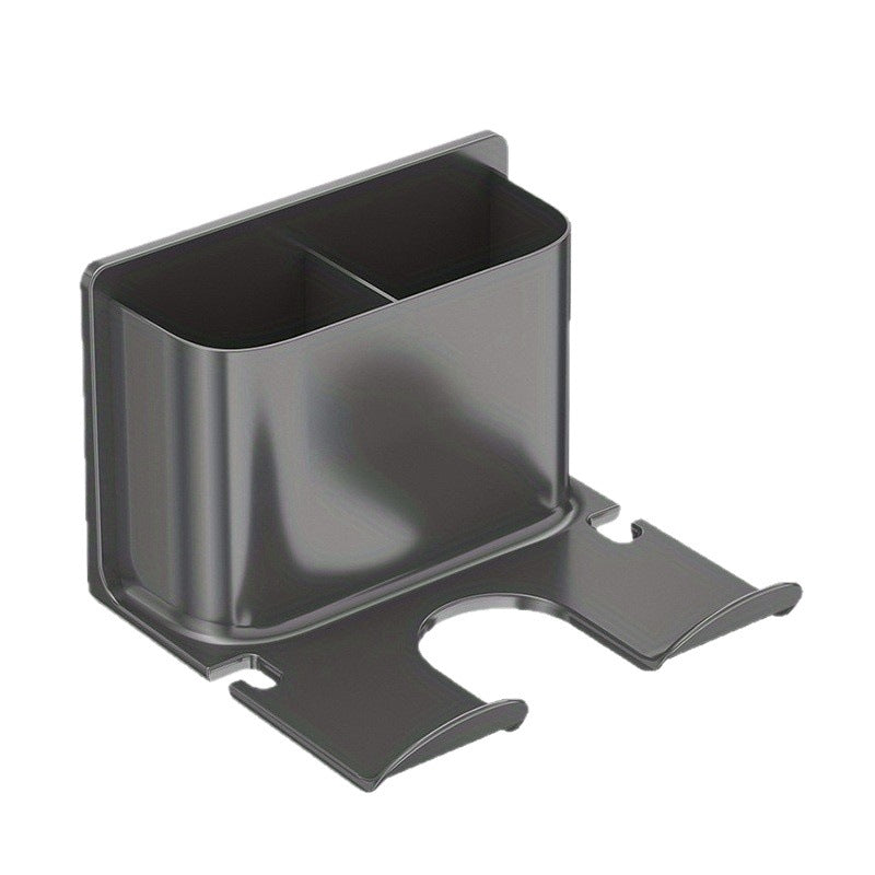 Wall-Mounted Hair Dryer Holder & Bathroom Shelf – No-Drill, PP