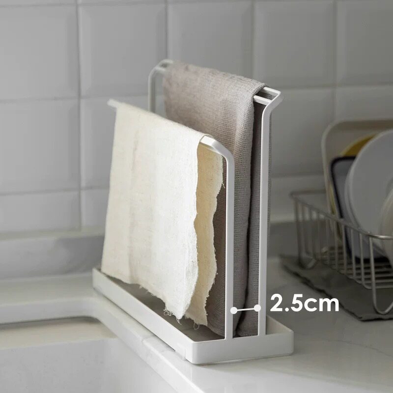 Double-Layer Countertop Towel & Cloth Rack – Freestanding Carbon Steel
