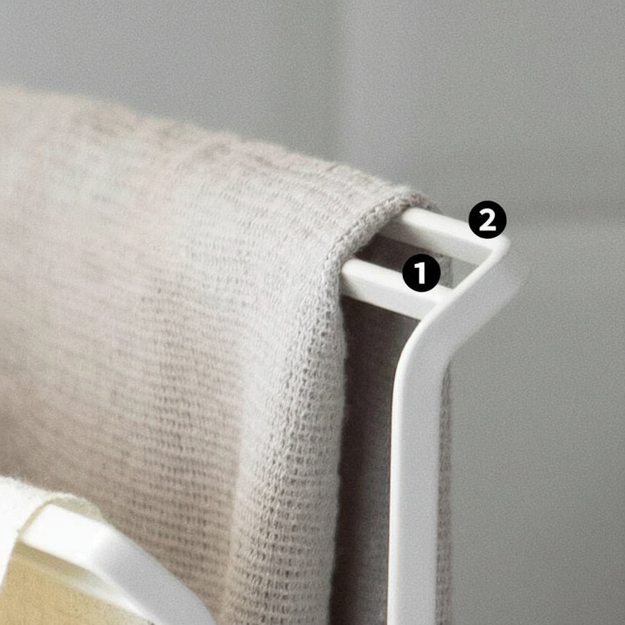 Double-Layer Countertop Towel & Cloth Rack – Freestanding Carbon Steel