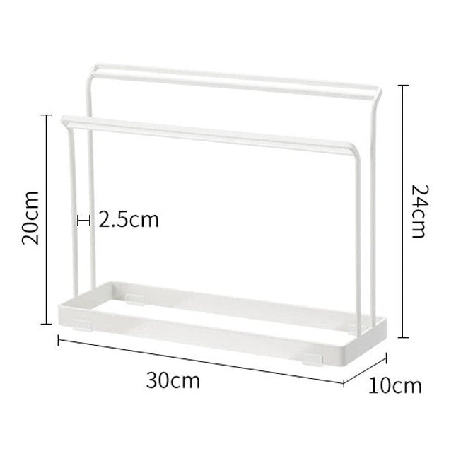 Double-Layer Countertop Towel & Cloth Rack – Freestanding Carbon Steel
