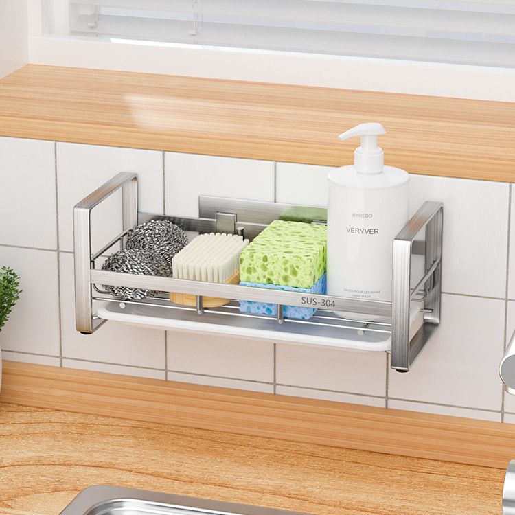 304 Stainless Steel Kitchen Dishcloth & Sponge Drain Rack – Countertop or Wall Hanging