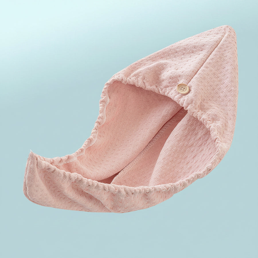 Waffle Microfibre Hair Towel Cap – Super Absorbent, Quick-Dry, 25×65cm