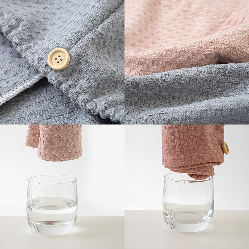 Waffle Microfibre Hair Towel Cap – Super Absorbent, Quick-Dry, 25×65cm
