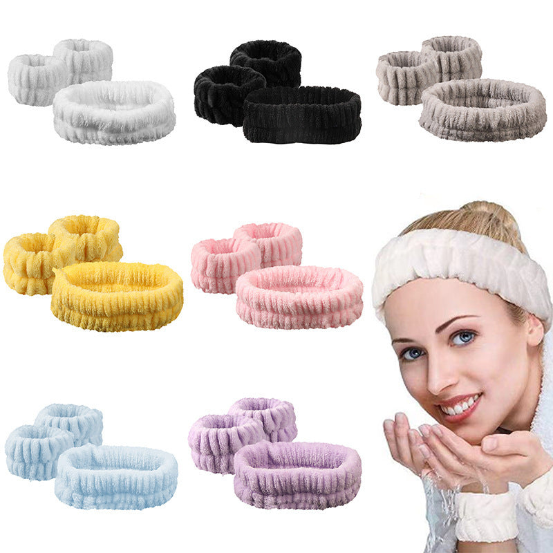 Plush Face Wash Hair Band & Wrist Strap – Absorbent, Quick-Dry Skincare Accessories