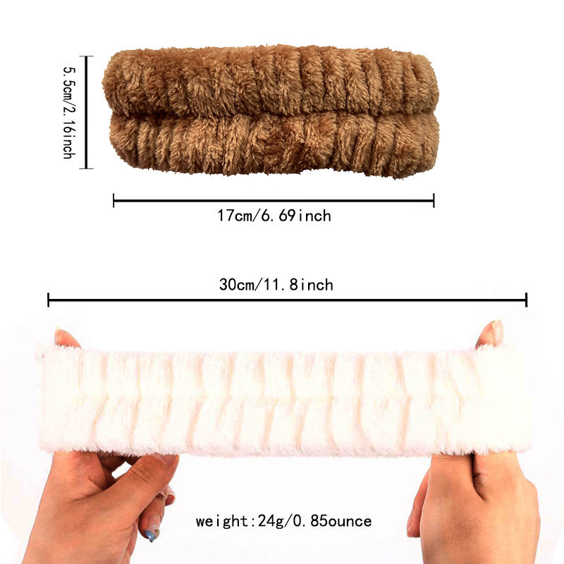 Plush Face Wash Hair Band & Wrist Strap – Absorbent, Quick-Dry Skincare Accessories