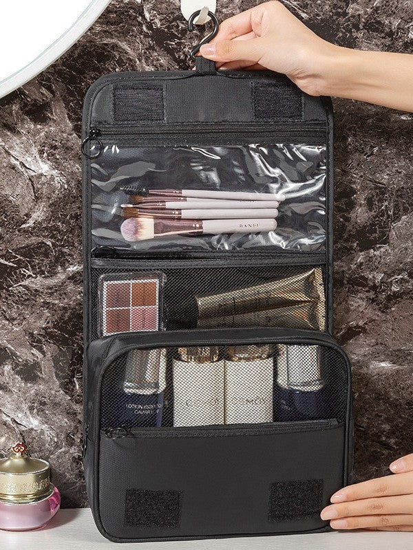 Hanging Travel Toiletry & Cosmetic Bag – Oxford Cloth, Expandable, Dry/Wet Separation
