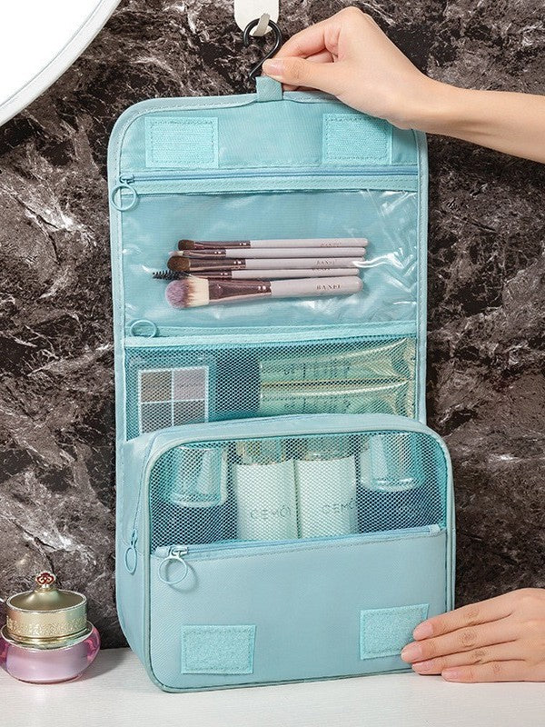 Hanging Travel Toiletry & Cosmetic Bag – Oxford Cloth, Expandable, Dry/Wet Separation
