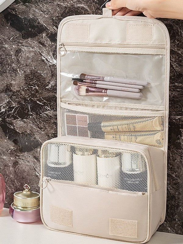 Hanging Travel Toiletry & Cosmetic Bag – Oxford Cloth, Expandable, Dry/Wet Separation