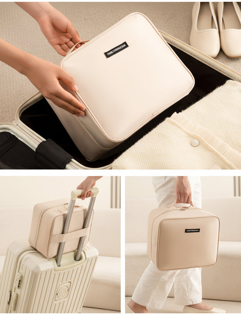Folding Travel Shoe Bag — Double Layer, Two Pairs