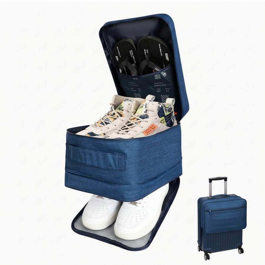 Travel Shoe Organiser — 3-Layer, Multiple Pairs