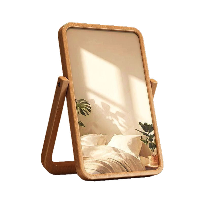 Bamboo Desk Mirror — Natural Vanity & Desk Organiser