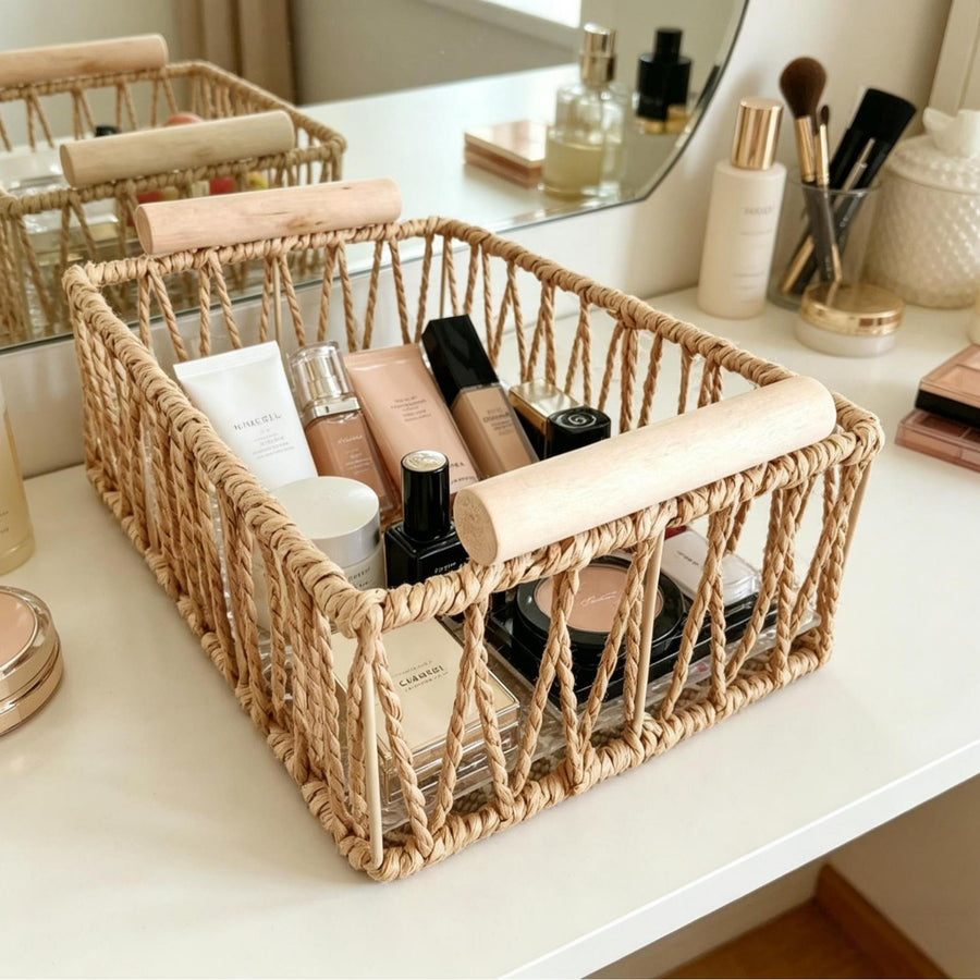 Woven Storage Basket — Desk & Home Surface Organiser