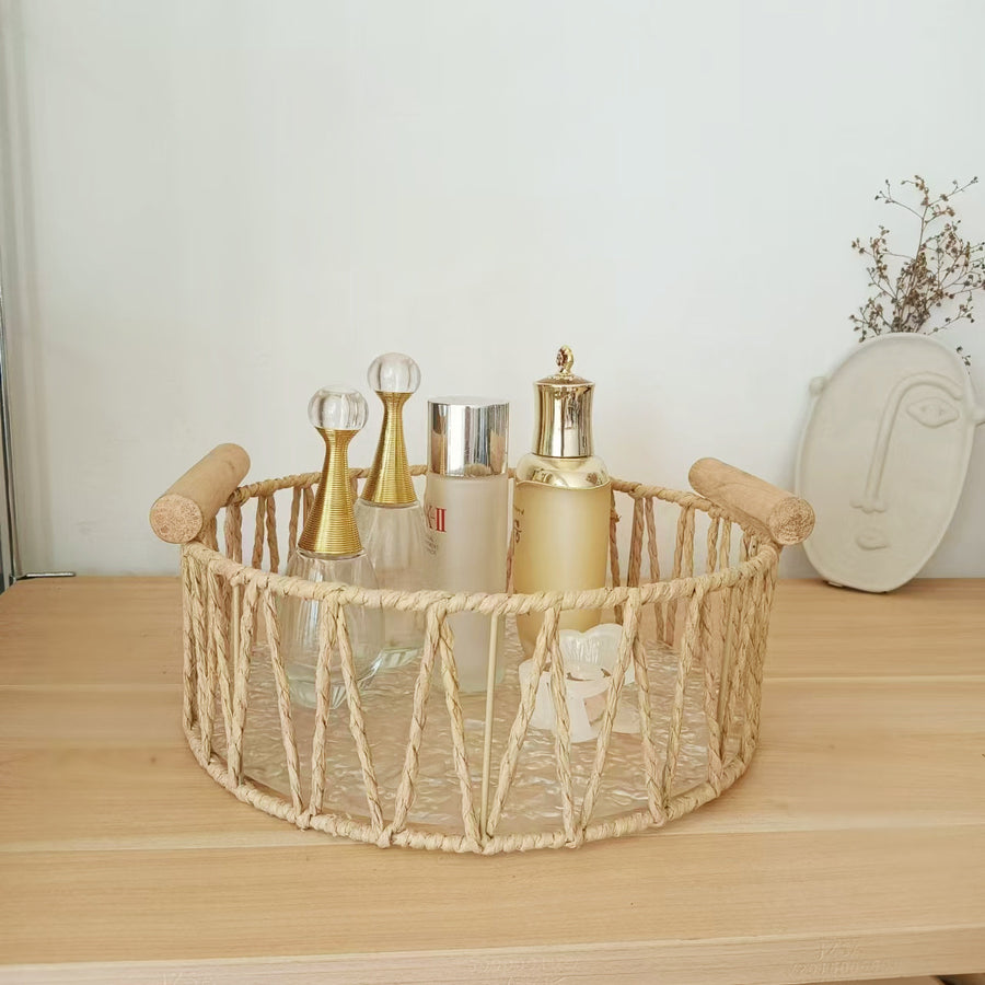 Woven Storage Basket — Desk & Home Surface Organiser