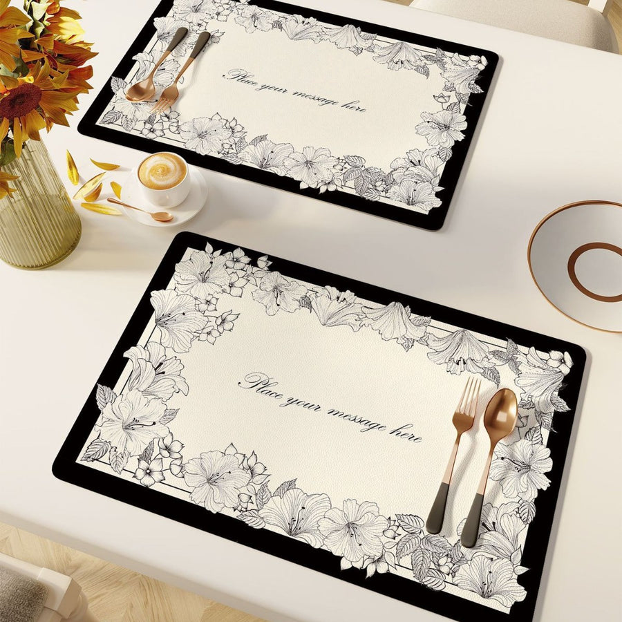 PU Leather Placemats — Waterproof Dining & Desk Surface Mats
