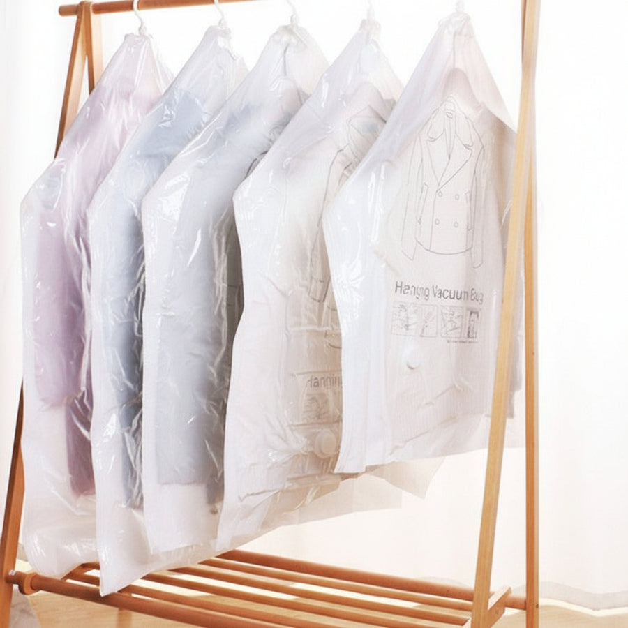 Hanging Vacuum Compression Bag — Wardrobe Rail Storage for Coats & Duvets