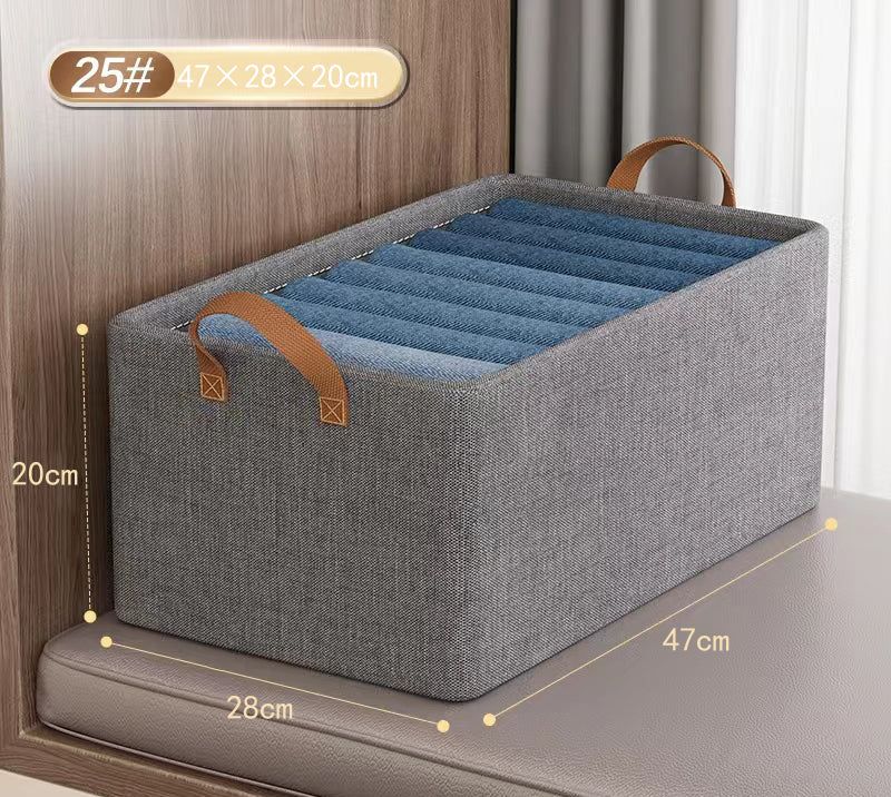 Foldable Fabric Storage Box — Large-Capacity Wardrobe & Shelf Organiser