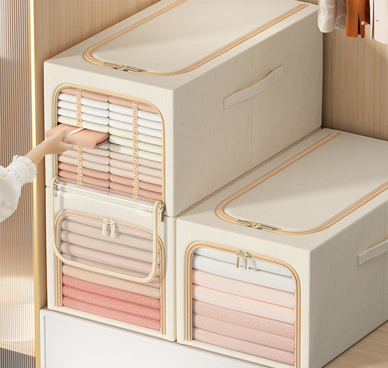 Slim Fabric Storage Box — Narrow Wardrobe & Shelf Organiser