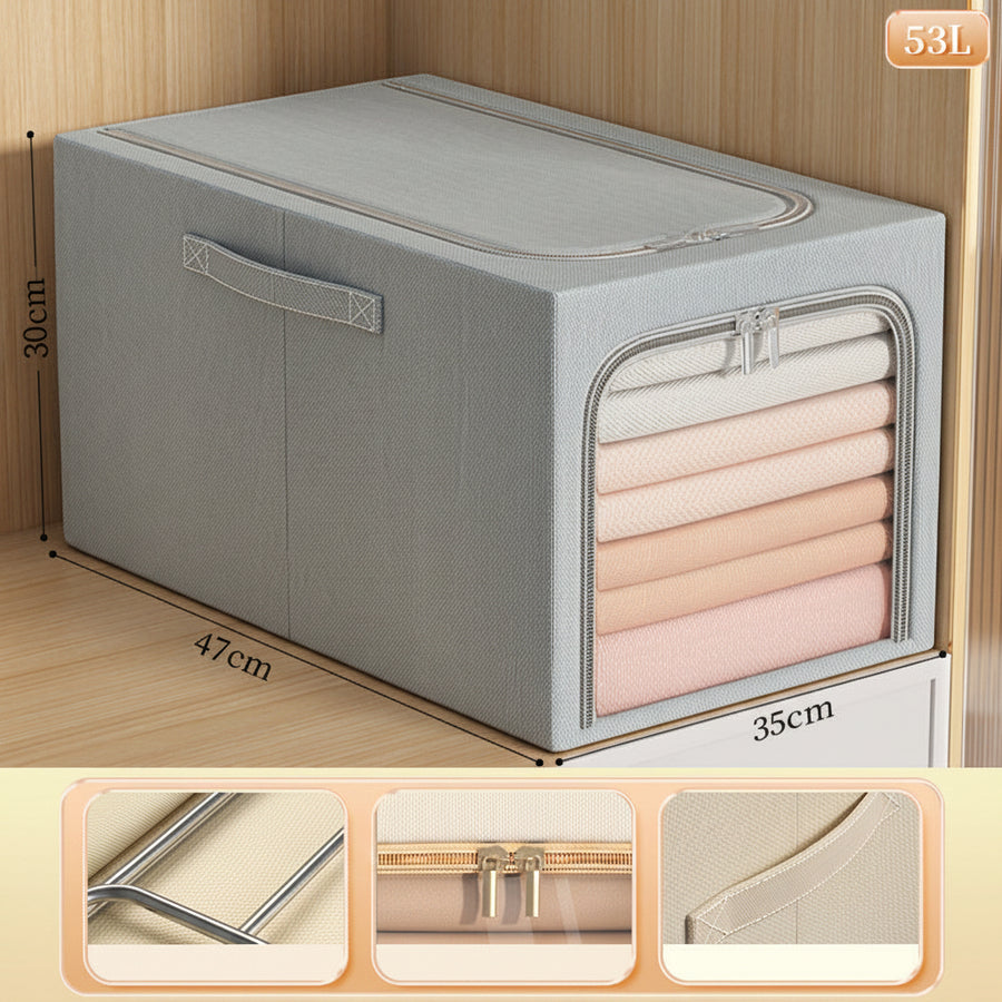 Slim Fabric Storage Box — Narrow Wardrobe & Shelf Organiser