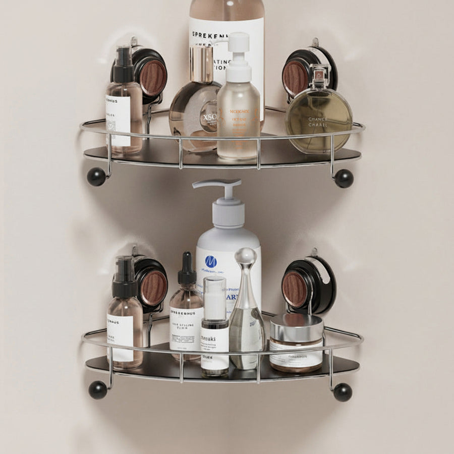 Suction Cup Corner Basket — No-Drill Bathroom & Shower Organiser