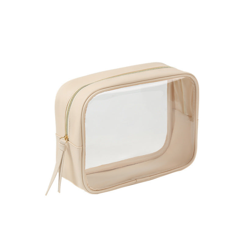 Transparent PU Makeup Bag — See-Through Travel & Desk Cosmetic Organiser