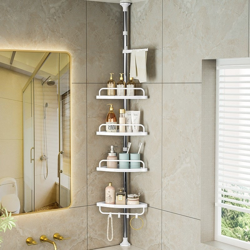 Telescopic Bathroom Storage Rack — No-Drill Floor-to-Ceiling Organiser