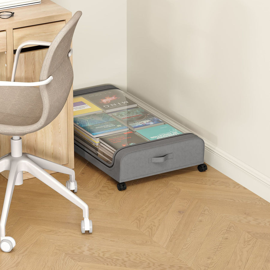 Under-Bed Storage Box with Wheels — Dust-Proof Clothes & Shoes Organiser