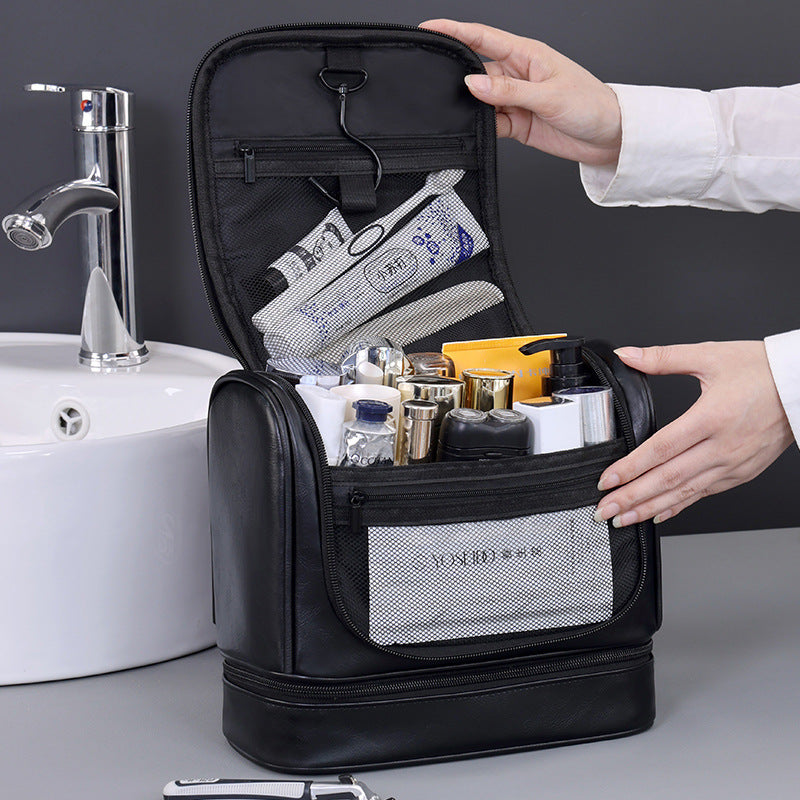 Hanging Travel Wash Bag — Large Capacity PU Organiser