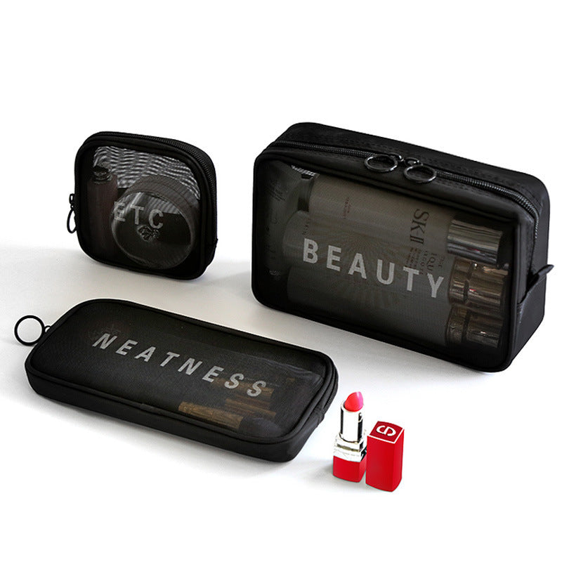 Nylon Mesh Organiser Pouch — Breathable Cosmetics, Tech & Travel Bag