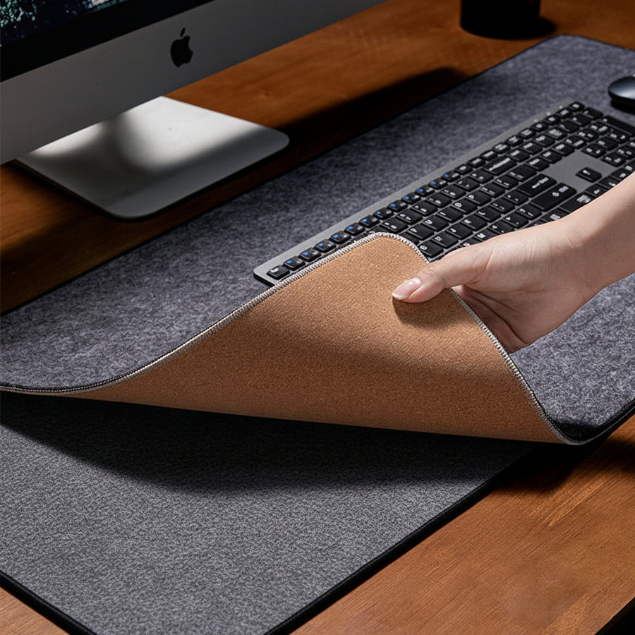 Felt Desk Mat — Natural Oversized Keyboard & Desk Surface Protector