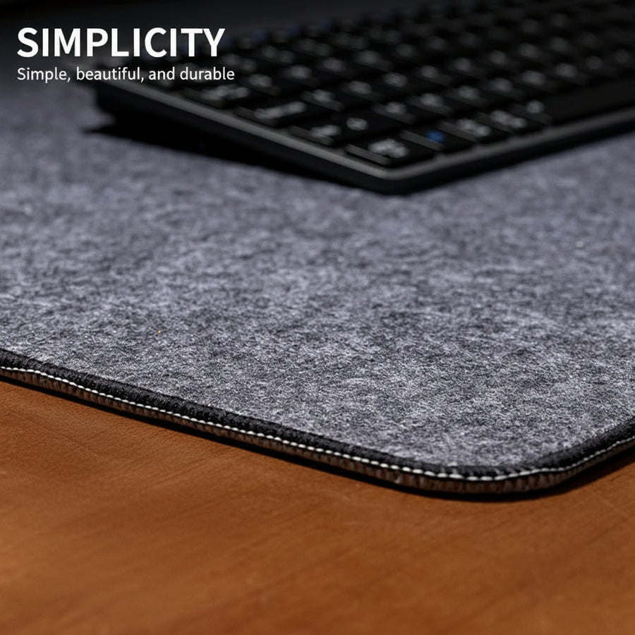 Felt Desk Mat — Natural Oversized Keyboard & Desk Surface Protector