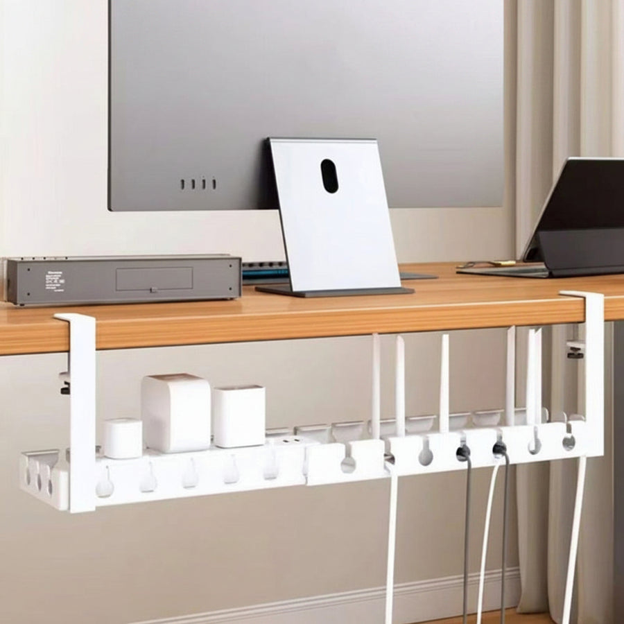 Under-Desk Cable Management Rack — No-Drill Power Cord Organiser