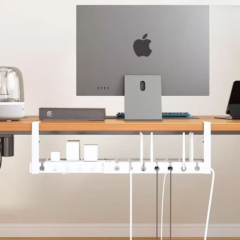 Under-Desk Cable Management Rack — No-Drill Power Cord Organiser
