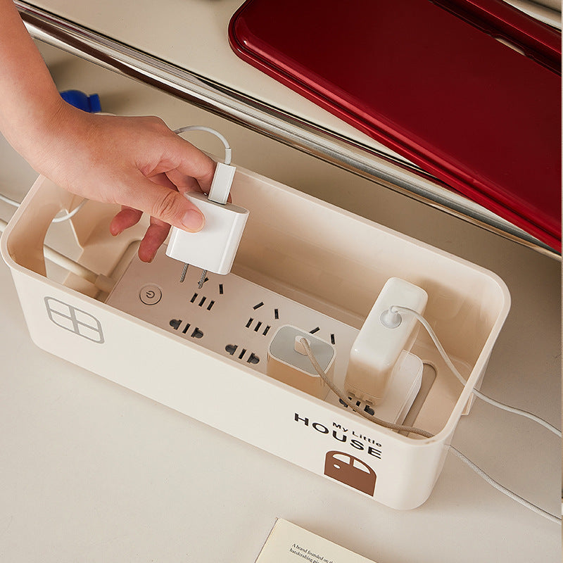 Cable & Power Strip Organiser Box — Hide Cords & Sockets on Any Desk