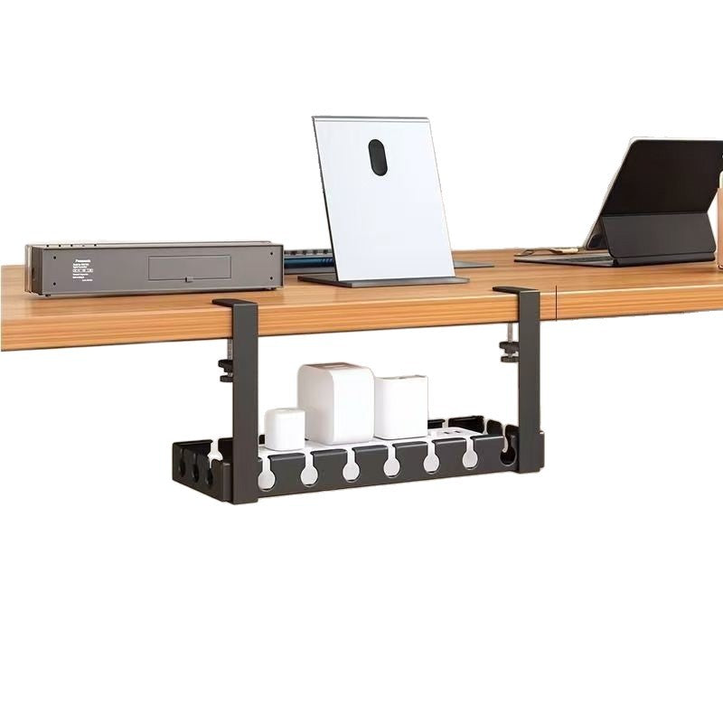 Under-Desk Cable Management Rack — No-Drill Power Cord Organiser